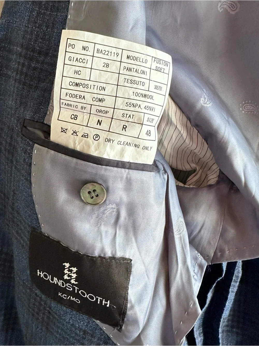 Abito Sartoriale Carlo Barbera 100% Wool Semi-Constructed Plaid blazer​